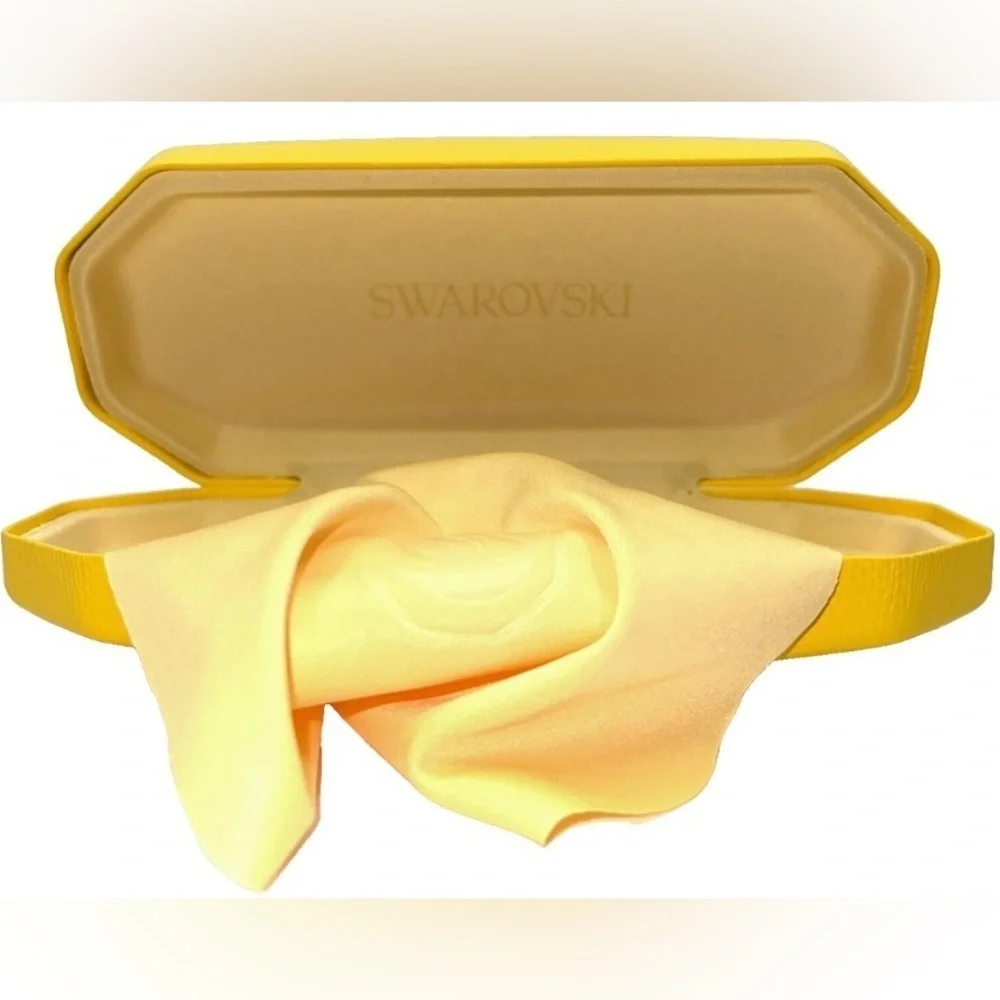 SWAROVSKI Hard Case/Yellow Eyeglass Case & Cleaning Cloth